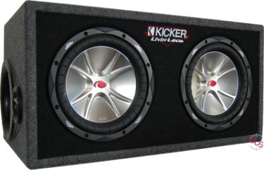 Kicker 05DCVR124 Dual 12" 4-Ohm CompVR Vented Subwoofer Enclosure at