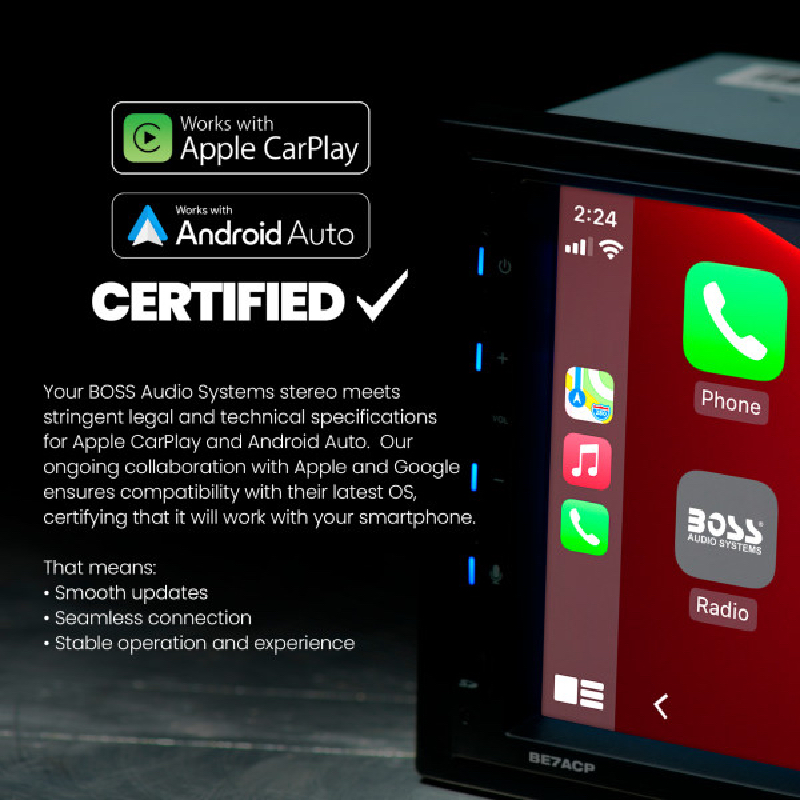 Boss Audio BE12ACP.WXC Apple CarPlay Receivers