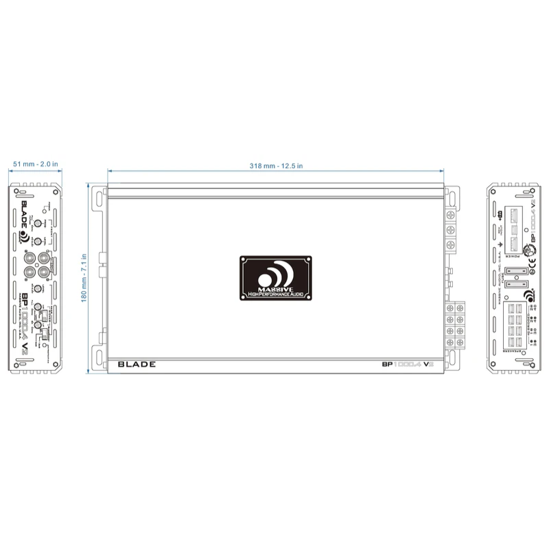 Massive Audio BP1000.4 V2 4 Channel Amplifiers