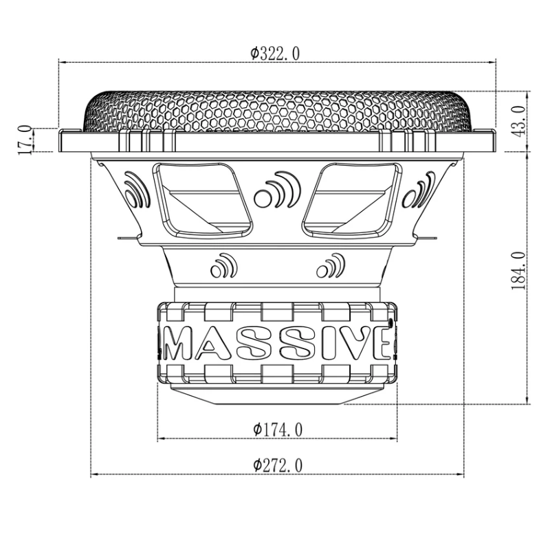 Massive Audio GTR124 Component Car Subwoofers