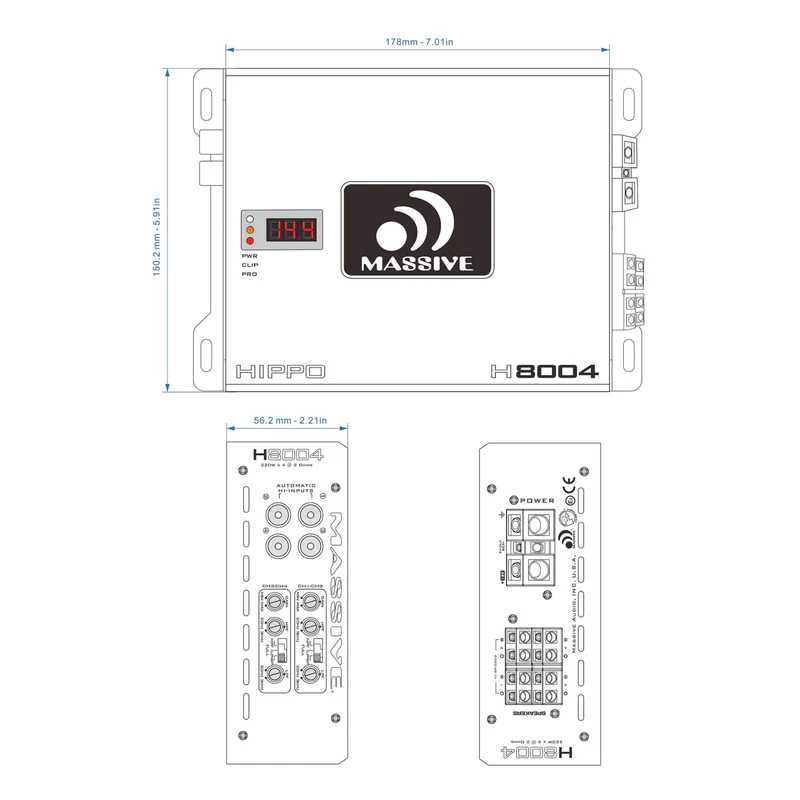 Massive Audio H8004 4 Channel Amplifiers