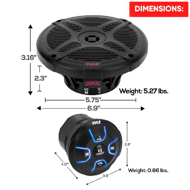 Pyle PLMRKT8 Marine Speakers