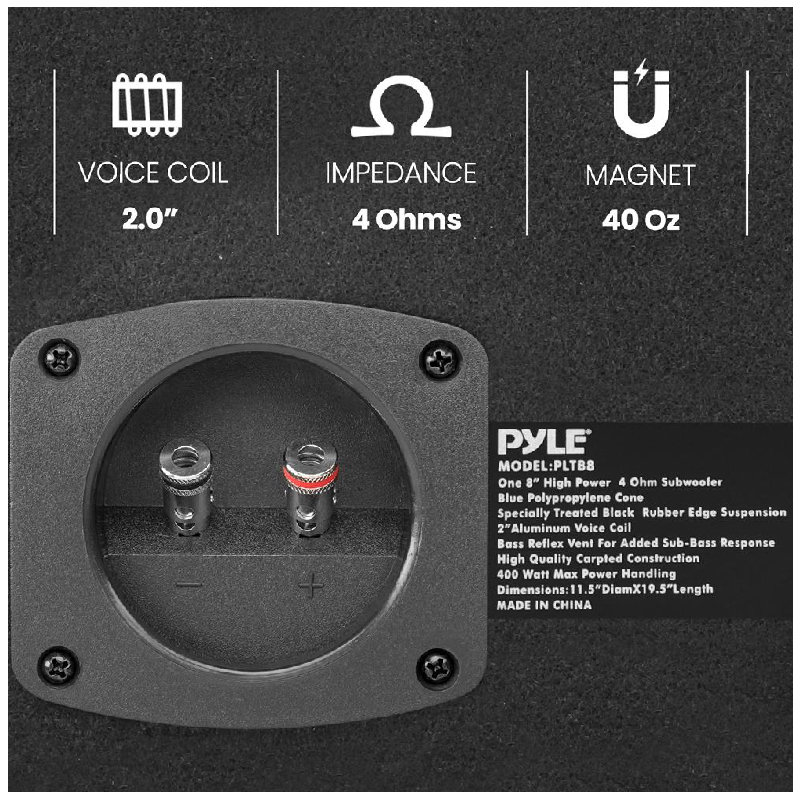 Pyle PLTB8 Powered Subwoofers