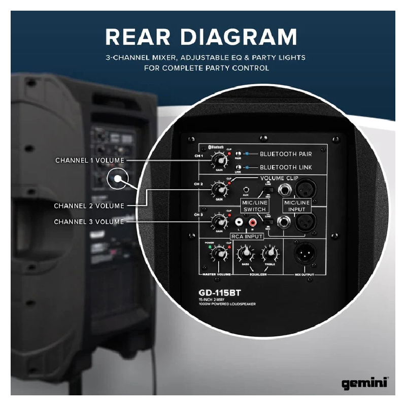 Gemini GD-115BT Wireless & Bluetooth